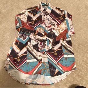 Scarf Print Button Down - Medium